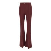 Elisabetta Franchi Burgundy Palazzo Byxor Daglig Stil Red, Dam