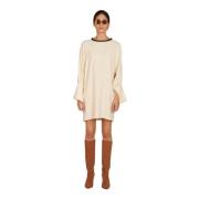 Erika Cavallini Beige Viskos Cady Kort Klänning Beige, Dam