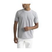 Peserico Ren bomullsjersey T-shirt med stickade detaljer Gray, Herr