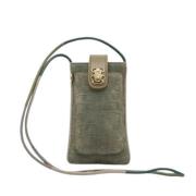 Claris Virot Dubbel Marcus Krokodil Läder Clutch Väska Green, Unisex