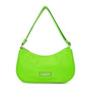 Lancaster Basic Vita Dragkedja Crossbody Väska Green, Dam