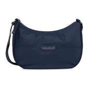 Lancaster Basic Premium Dragkedja Hobo Väska Mörkblå Blue, Dam