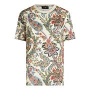 Etro Blommig Paisley Tryck Bomull T-shirt Multicolor, Dam