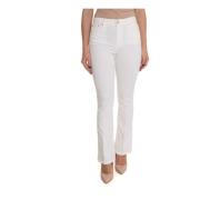 Guess Flare Bell-Bottom Byxor Högmidjade White, Dam