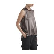 Peserico Silkesatin topp med avslappnad passform Brown, Dam