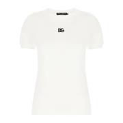 Dolce & Gabbana Casual Bomull T-shirt för Män White, Dam