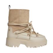 Tommy Hilfiger Beige Shearling Ankel Snowboot Beige, Dam