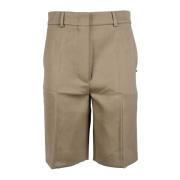 Sportmax Casual Bermuda Shorts i Bomullsblandning Beige, Dam