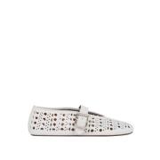 Alaïa Vienna Ballet Flats - Blanc Casse Lamb Leather White, Dam