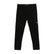 Stone Island Svarta Cargo Byxor Slim Fit Black, Herr