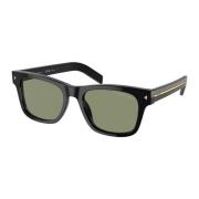 Prada Black/Light Green Sunglasses Black, Herr