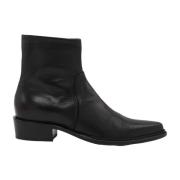 Pomme D'or Svart läder ankel boot 3283 Black, Dam