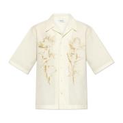 Alexander McQueen Skjorta med tryck Beige, Herr