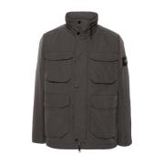 Stone Island Puffer Jacket med Compass Badge Gray, Herr