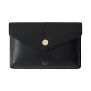 Mulberry Svart Kuvertclutch med Tryckknapp Black, Dam