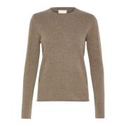 Soaked in Luxury Grundläggande Rund Hals Pullover Kaffe Melange Beige,...