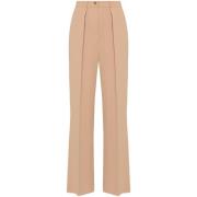 Elisabetta Franchi Crepe Straight Byxor Brown, Dam