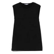 Alexander McQueen Svart Ärmlös Crew Neck Topp Black, Dam