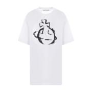 Vivienne Westwood Stencil Orb Vit T-shirt Oversize White, Dam