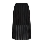 Karl Lagerfeld Veckad Mesh Midi-Kjol Black, Dam