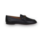 Tod's Logo-plaque läderloafers Black, Dam