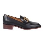 Tod's Svart läderloafer kedjedetalj Black, Dam