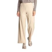 NIU Beige Ull Straight Leg Byxor Beige, Dam