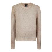 Avant Toi Bomull Crewneck Sweater i HuskyBordo Beige, Dam