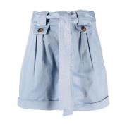 Woolrich Clear Blue Bomullsshorts med Knytband Blue, Dam