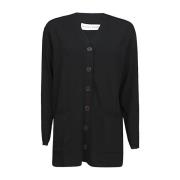 Skills & Genes Svart V-ringad Cardigan Sweaters Black, Dam