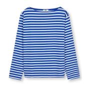 Mads Nørgaard Randig Långärmad T-shirt Bluing/White Alyssum Blue, Dam