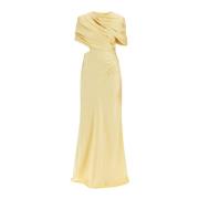 Stella McCartney Eco-Satin Cross-Over Maxi Klänning Yellow, Dam