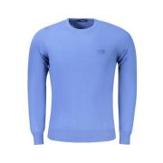 Cavalli Class Blå Polyester Pullover Tröja Blue, Herr