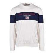 U.s. Polo Assn. Bomull Kashmir Stiligt Stickat White, Herr