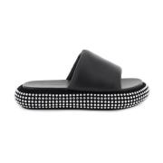 JW Anderson Crystal Bumper Slides Black, Dam