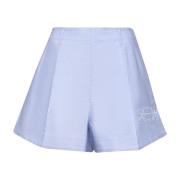 Givenchy Shorts med hög midja och medaljongbroderi Blue, Dam