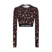 Paco Rabanne Blommig Crop Top Multicolor, Dam