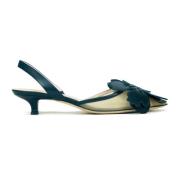 Prosperine Nät Slingback med läderaccessoar Beige, Dam