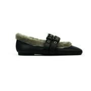 Prosperine Plysch Ballerina Skor Black, Dam