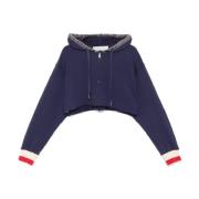 Golden Goose Journey Zipped Cropped Hoodie Blue, Dam