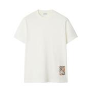 Burberry Vit Rutig Jersey T-shirt White, Herr