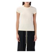 Rick Owens Cropped Level T Bomull T-shirt Beige, Dam