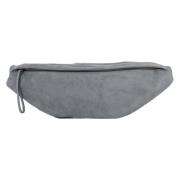 Estro Grå Fanny Pack för män gjord av naturligt sammet Gray, Herr