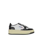 Autry Elegant Vit Blå Plattform Sneakers Black, Dam