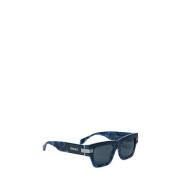 Versace Tryckta Acetat Fyrkantiga Solglasögon Blue, Herr