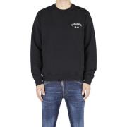 Dsquared2 Svart Bomull Logo Relief Sweatshirt Black, Herr