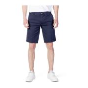 Blauer Bomull Bermuda Shorts Blue, Herr