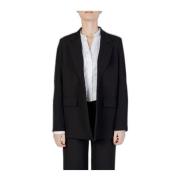 Sandro Ferrone Polyester Blazer Damjacka Kollektion Black, Dam