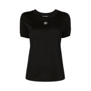 Dolce & Gabbana Avslappnad Bomull T-shirt i Svart Black, Dam