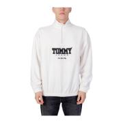 Tommy Jeans Polyester Hoodless Sweatshirt Collection White, Herr